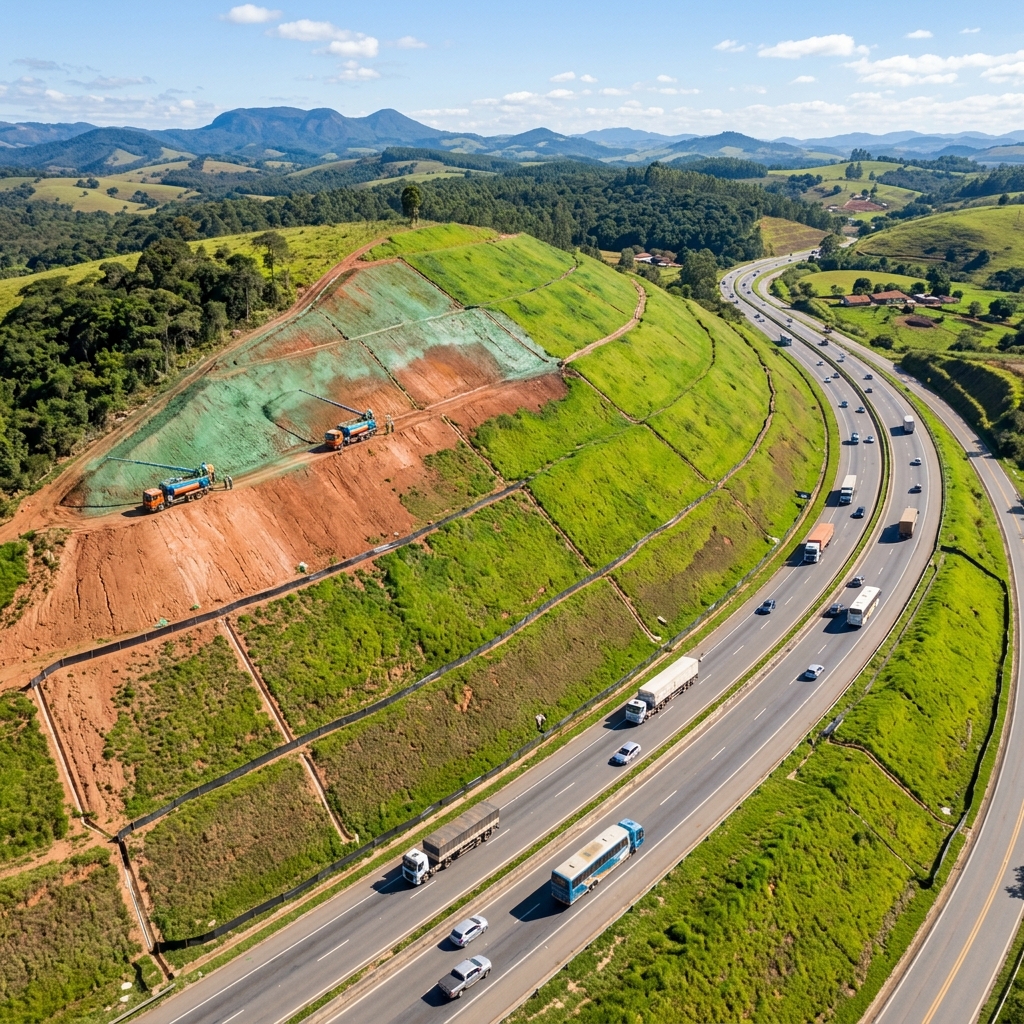 Revegetação de talude rodoviário